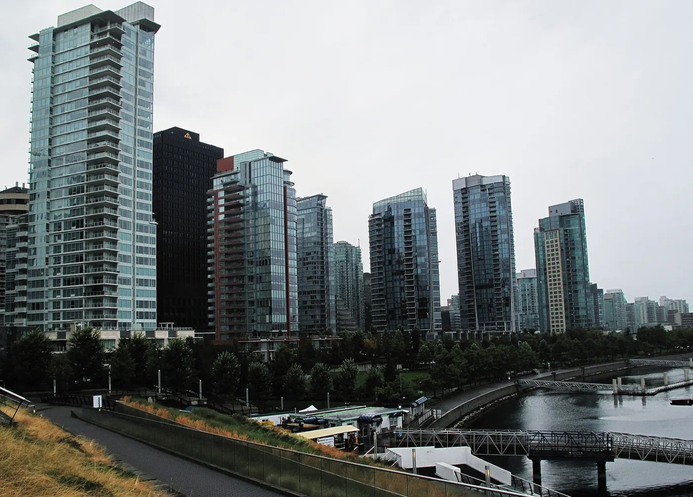 Glass towers along the Coal Harbour waterfront