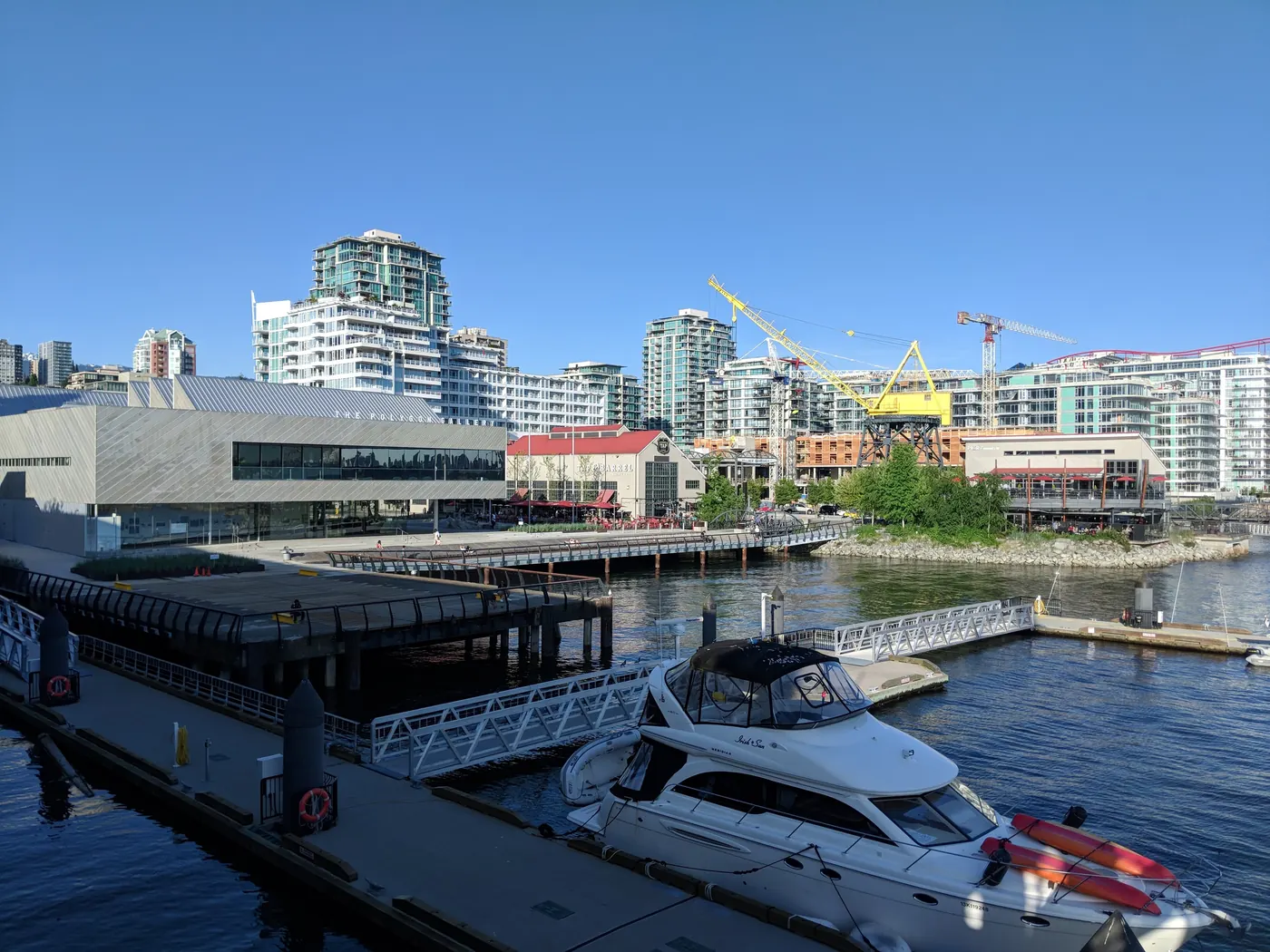 The Shipyards district on the North Vancouver waterfront seen from Lonsdale Quay