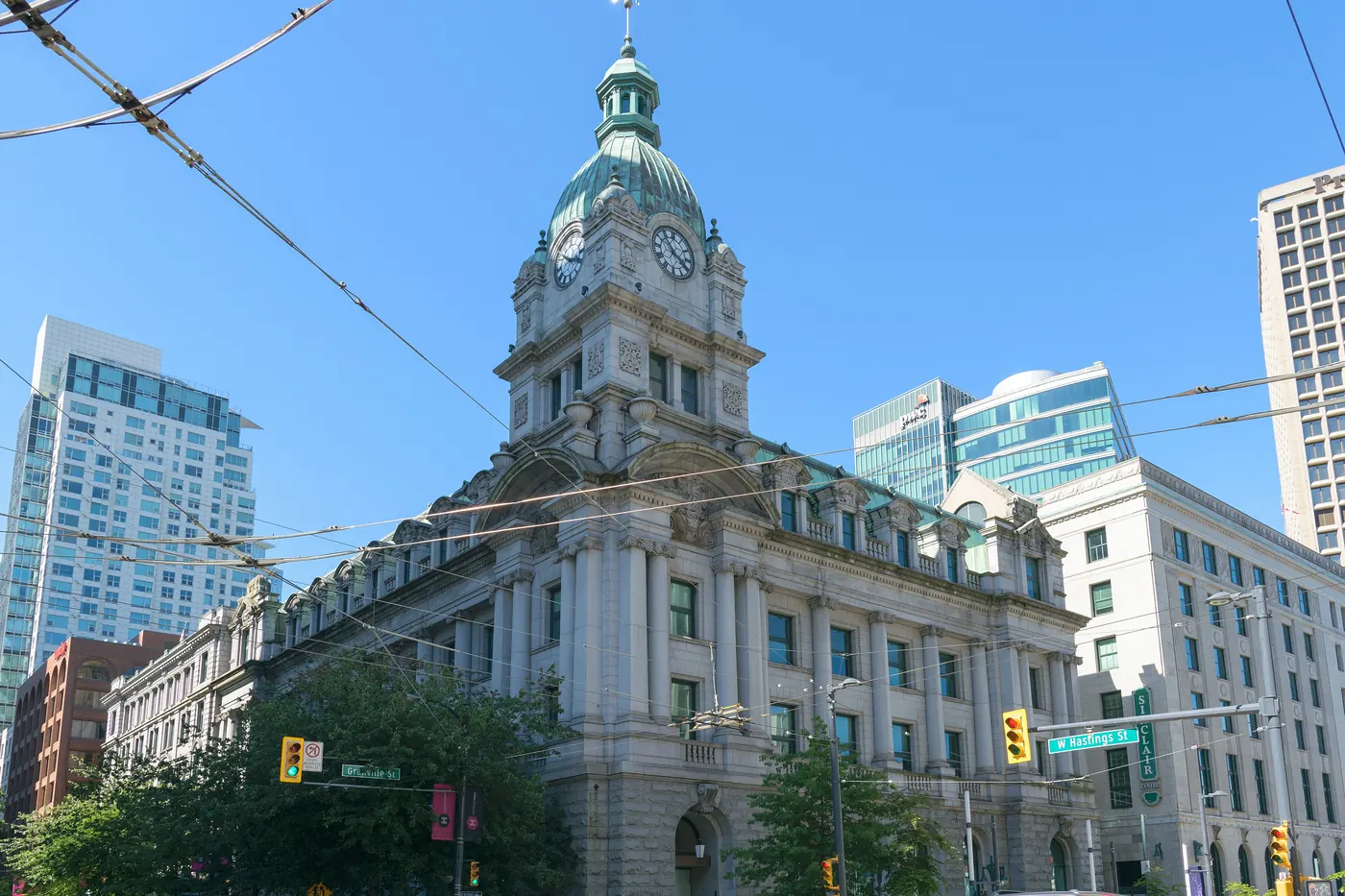 The heritage Sinclair Centre building at Hastings and Granville in downtown Vancouver