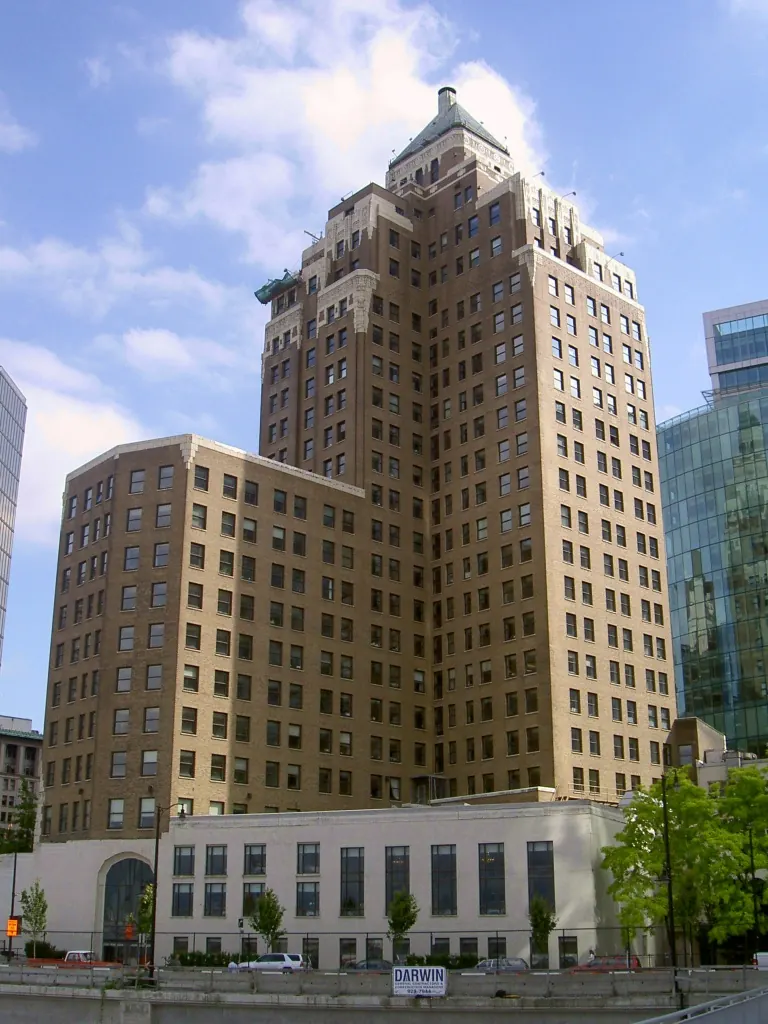 The Art Deco Marine Building in downtown Vancouver