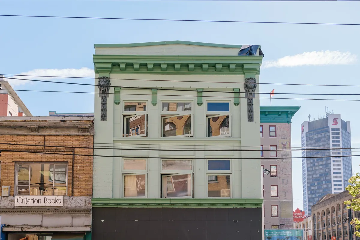 A mid-rise office building on West Pender Street in Vancouver