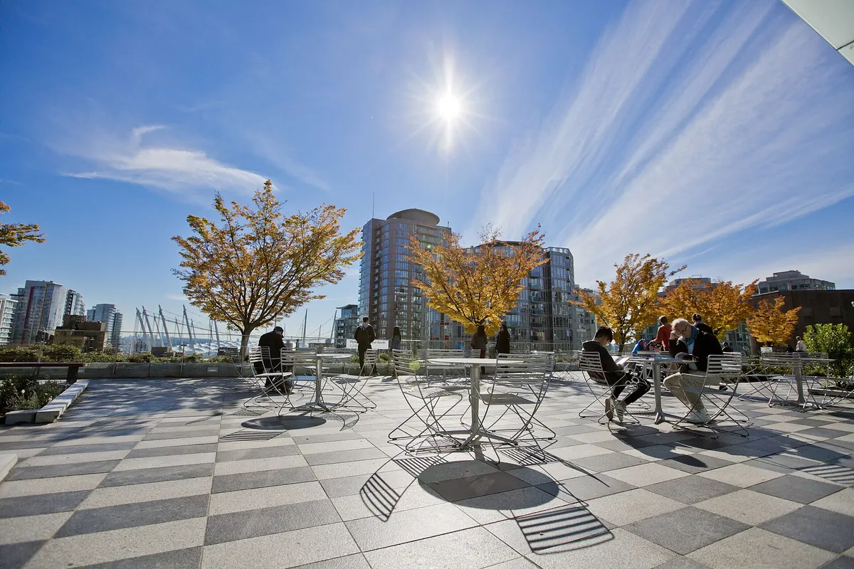 The Vancouver Public Library central branch and its rooftop garden